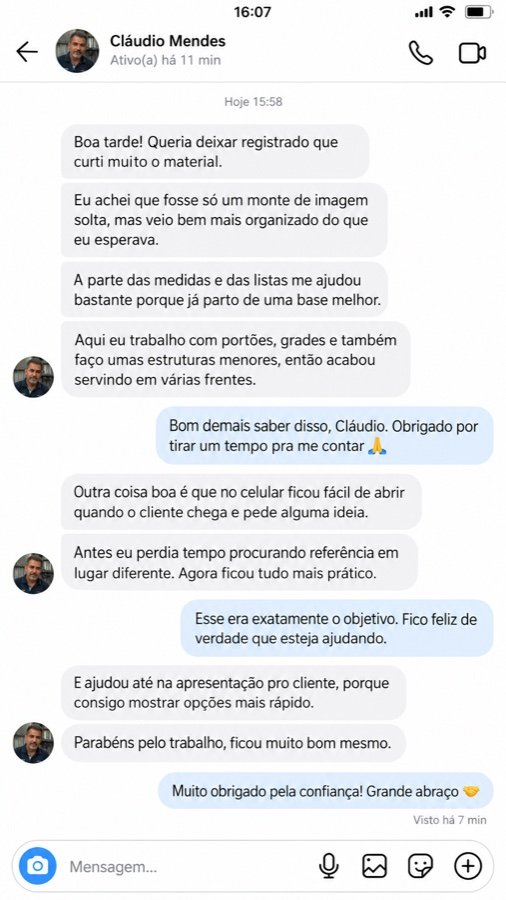 Print de conversa sobre o material, depoimento 2