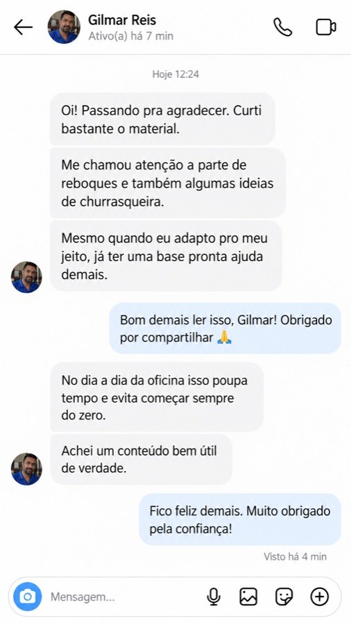 Print de conversa sobre o material, depoimento 9