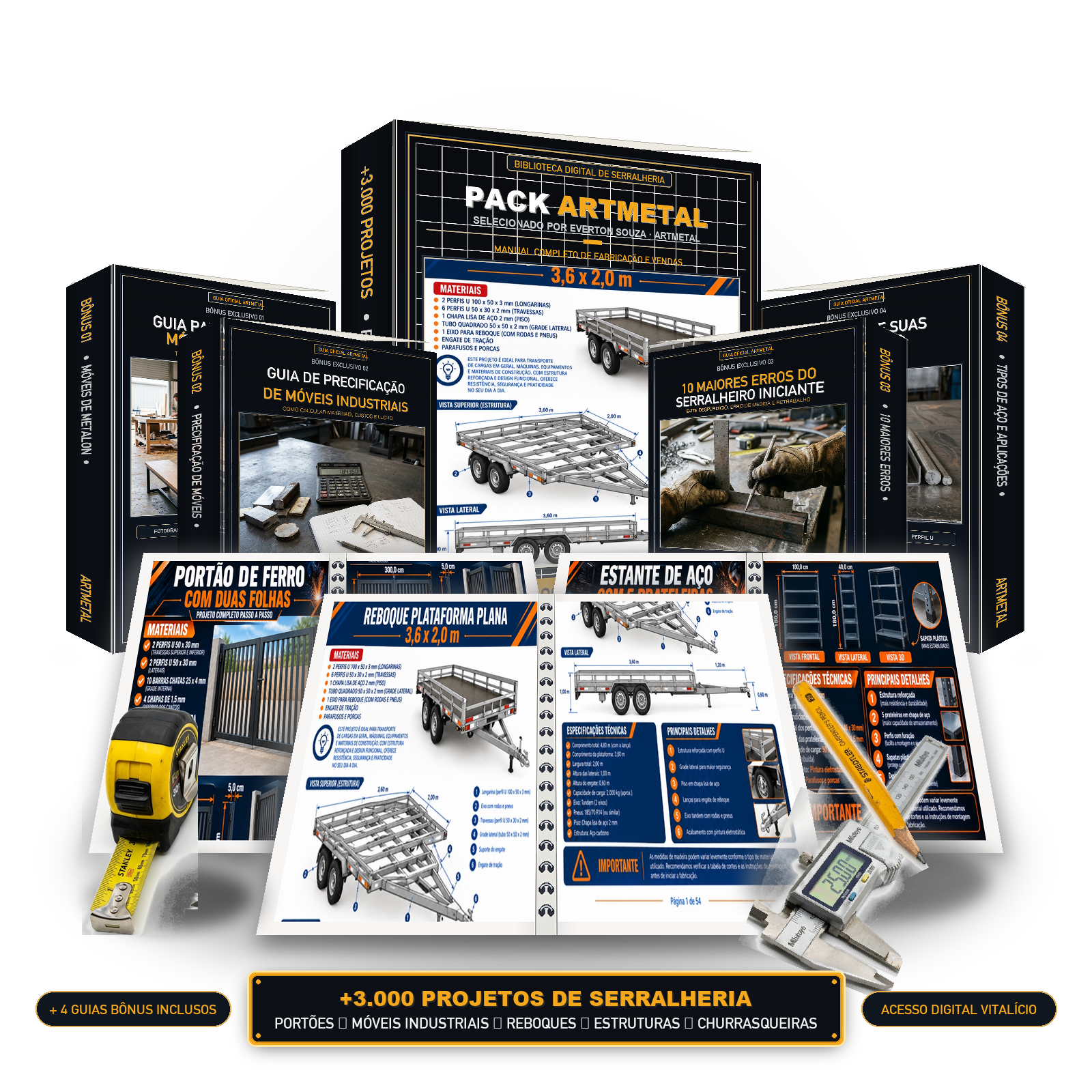 Pack Artmetal: Mais de 3.000 projetos de serralheria prontos para fabricar